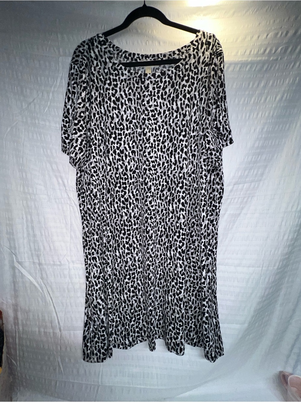 Michael Kors Black and White Leopard-Print Dress